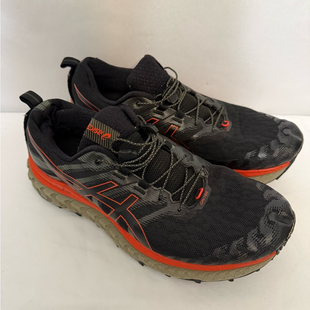 Asics Men's Black and Orange Trail Running Shoes - Picture 2 of 7